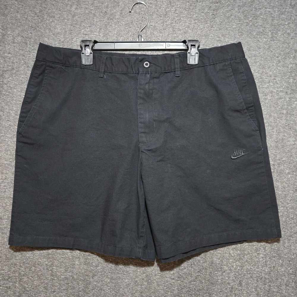 Nike Club Chino Shorts Size 40 Black Cotton Canvas Athletic Golf Outdoor Preppy